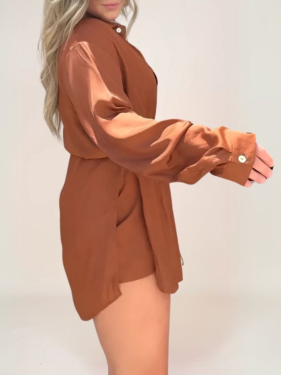 Zénaé Robe-Short Style Chemise