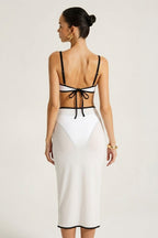 Ensemble bikini noir & blanc à anneaux