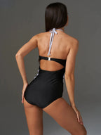 Maillot 1 pièce sculptant halter