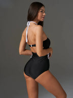 Maillot 1 pièce sculptant halter