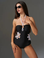 Maillot 1 pièce sculptant halter