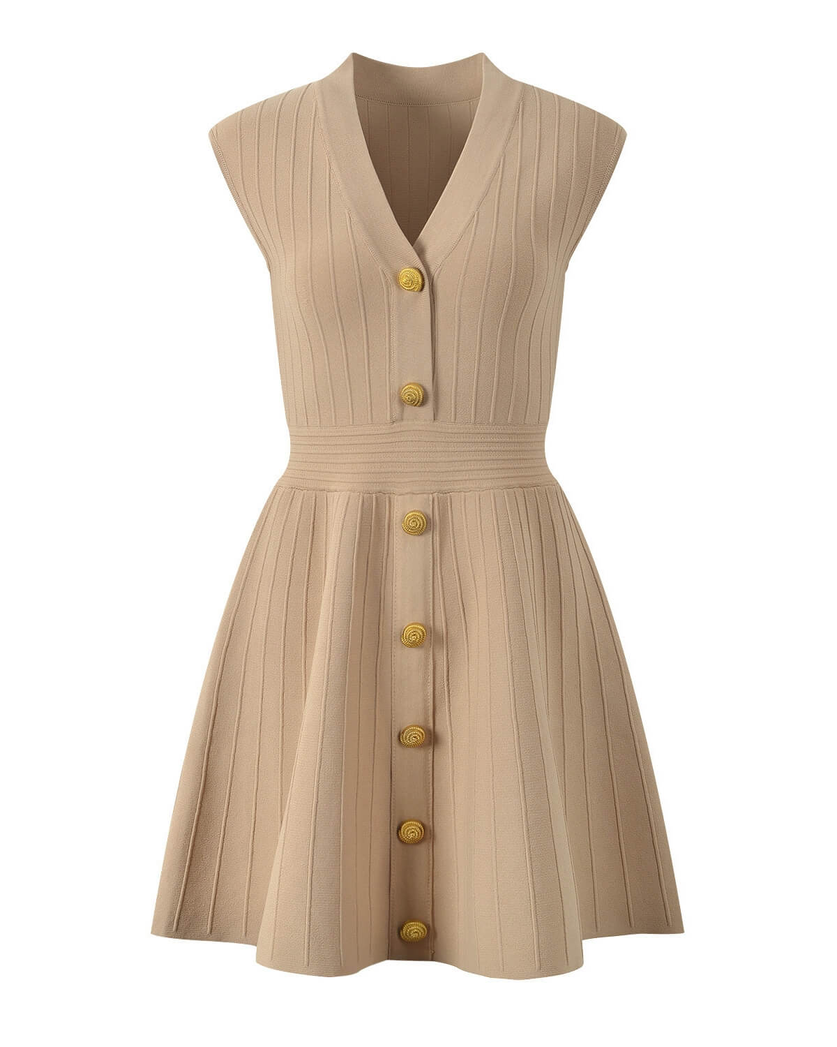 Amélia Mini robe plissée boutons dorés