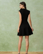 Amélia Mini robe plissée boutons dorés