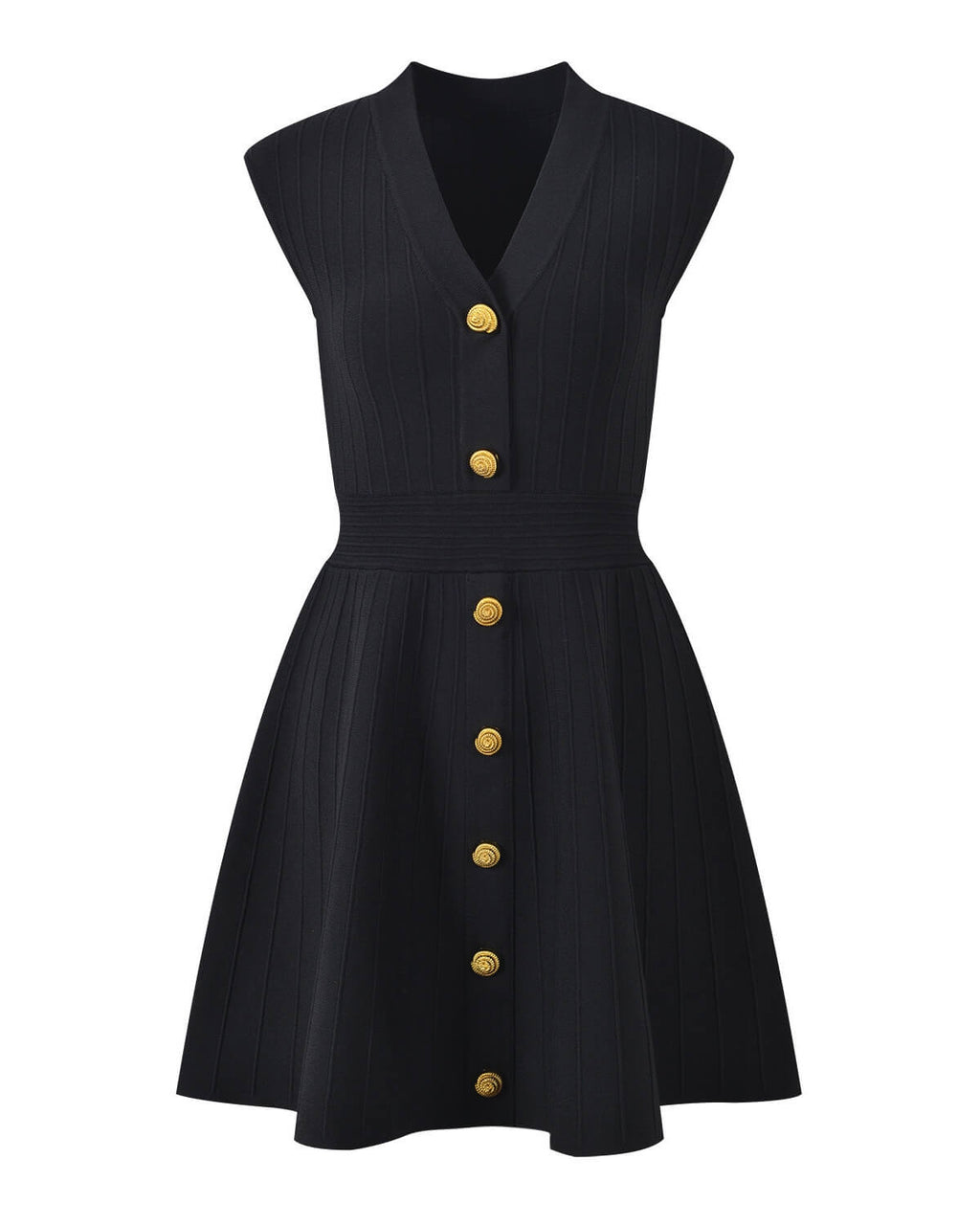 Amélia Mini robe plissée boutons dorés