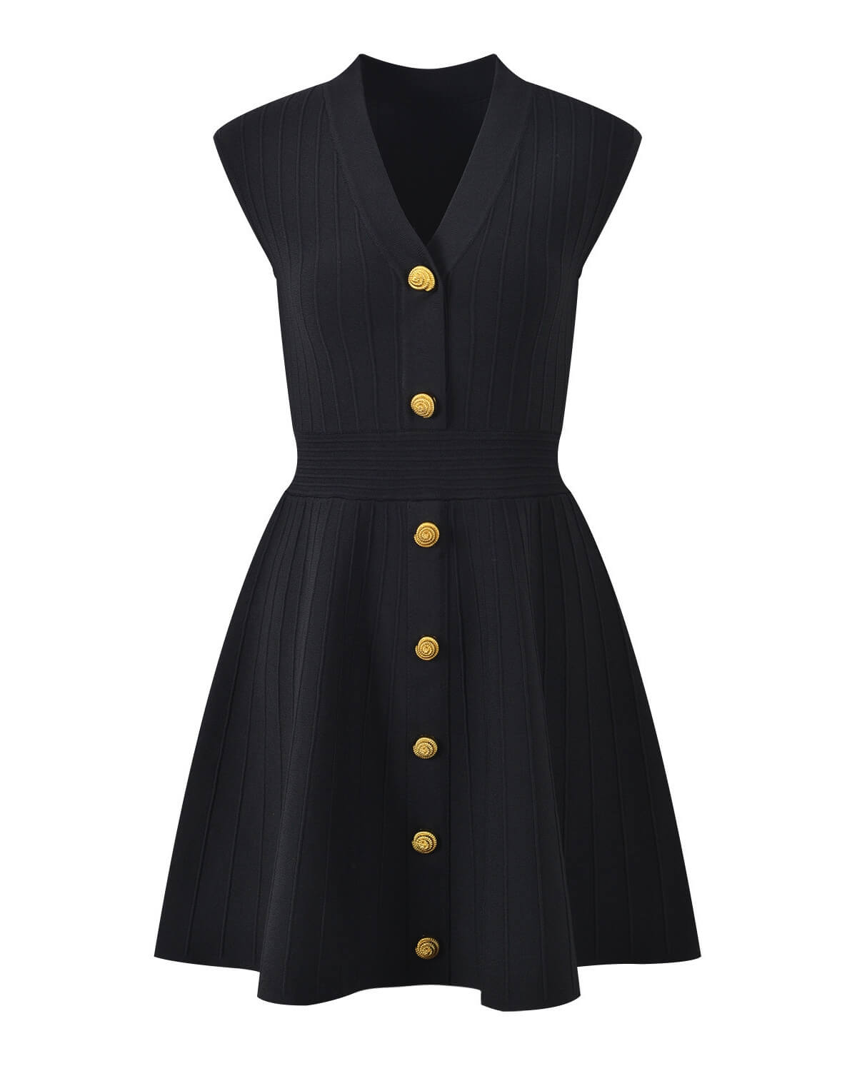 Amélia Mini robe plissée boutons dorés