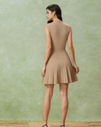 Amélia Mini robe plissée boutons dorés