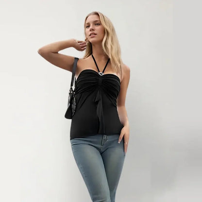 Top bustier halter pendentif cœur glamour - ComfySweet