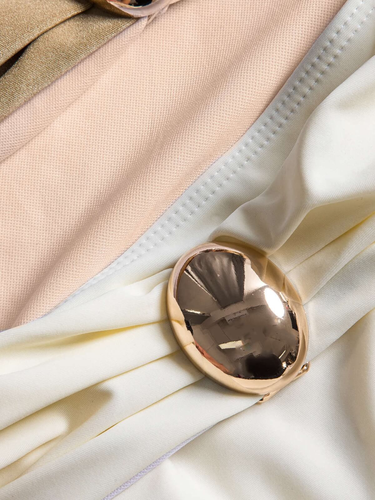 Maillot 1 Pièce Écru Bretelles Ajustables