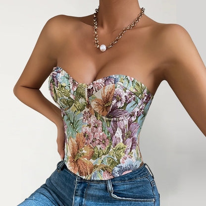 Top Corset Y2K Floral Bohème