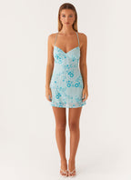 Nayla Robe mini brodée à sequins et dos nu