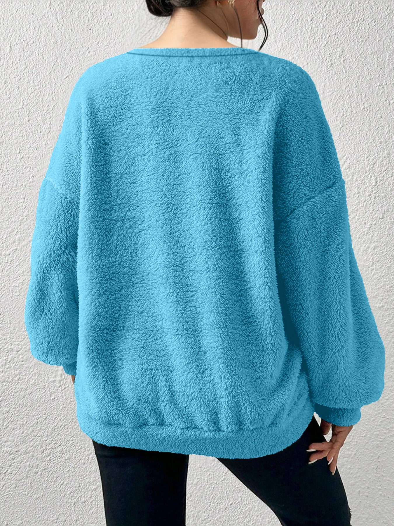 Pull cocoon à effet pilou