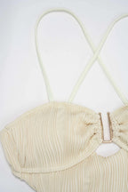 Maillot 1 pièce texturé à détail doré