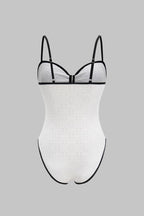 Maillot 1 pièce texturé noir & blanc