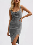 Amaris Robe Denim Fendue - ComfySweet