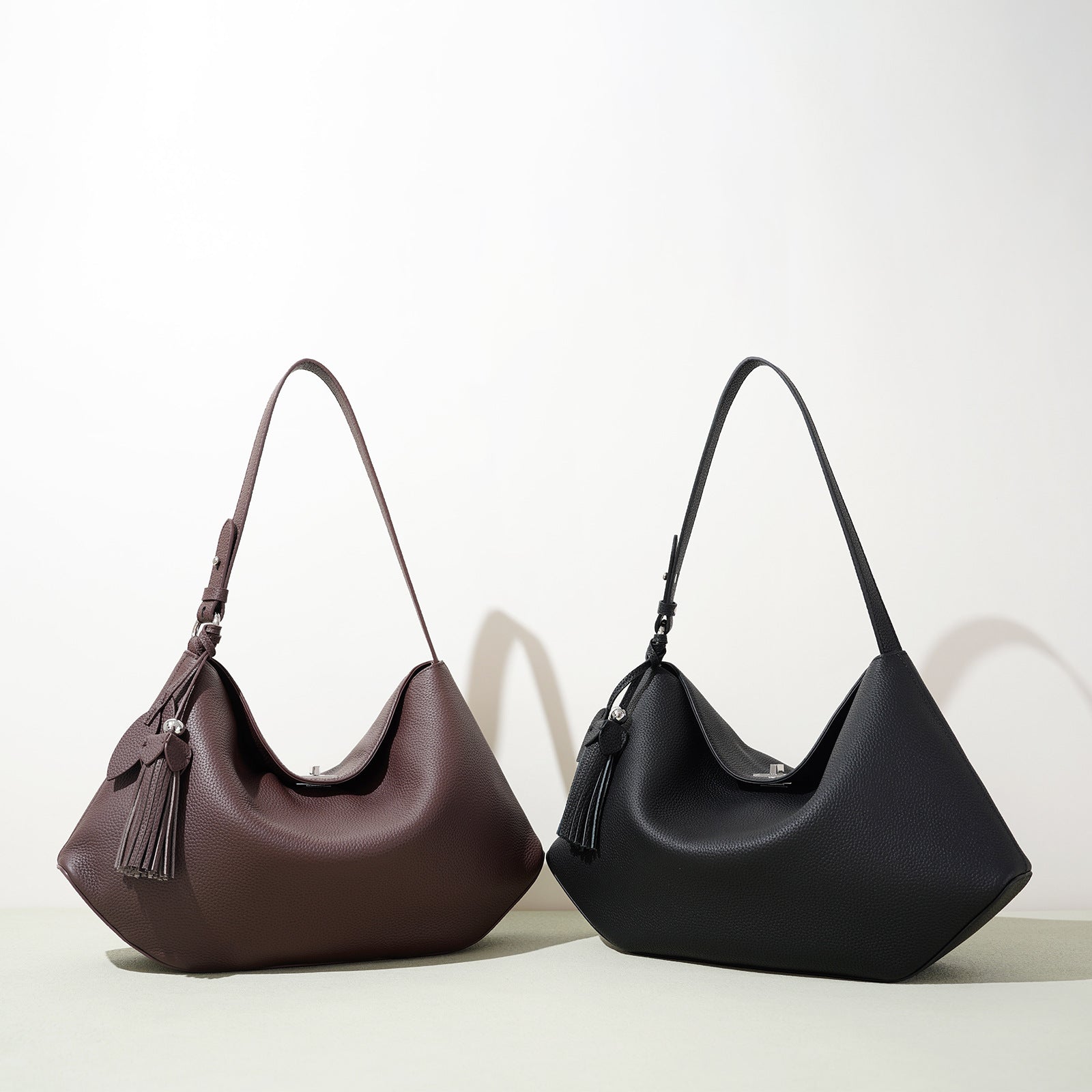 Sac hobo cuir véritable minimaliste
