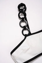 Ensemble bikini noir & blanc à anneaux