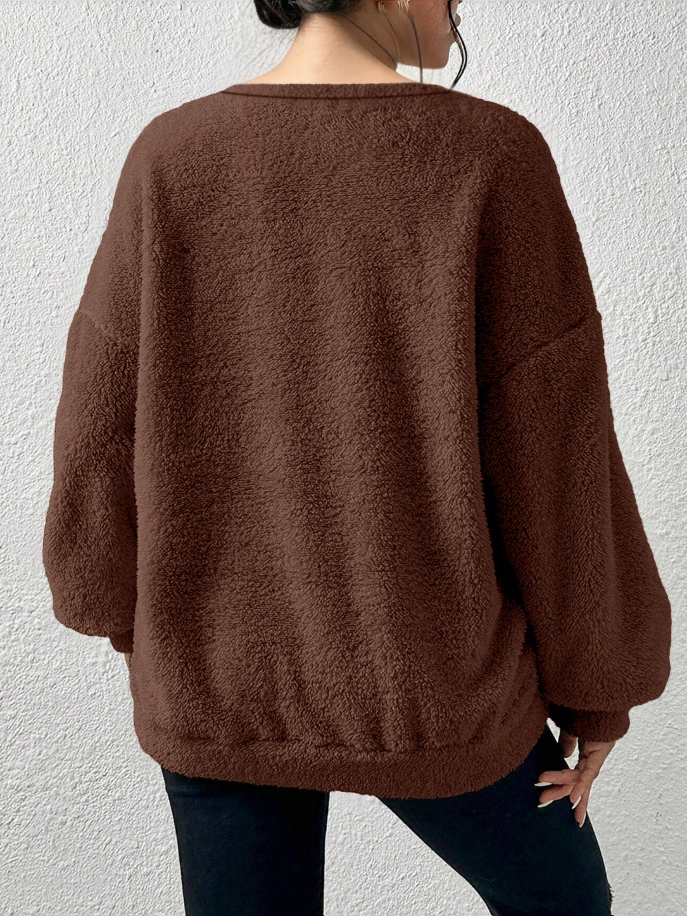 Pull cocoon à effet pilou