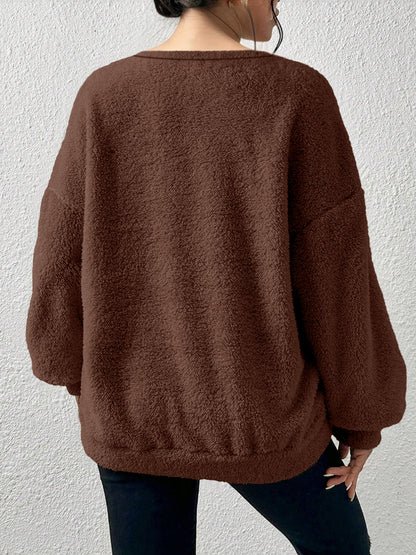 Pull cocoon à effet pilou