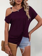 Blouse Asymétrique Épaule Dénudée - ComfySweet