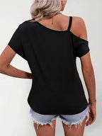 Blouse Asymétrique Épaule Dénudée - ComfySweet