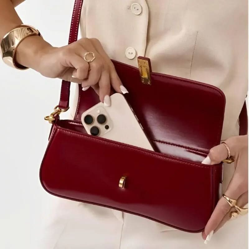 Cassia Sac Baguette Cuir Véritable - ComfySweet