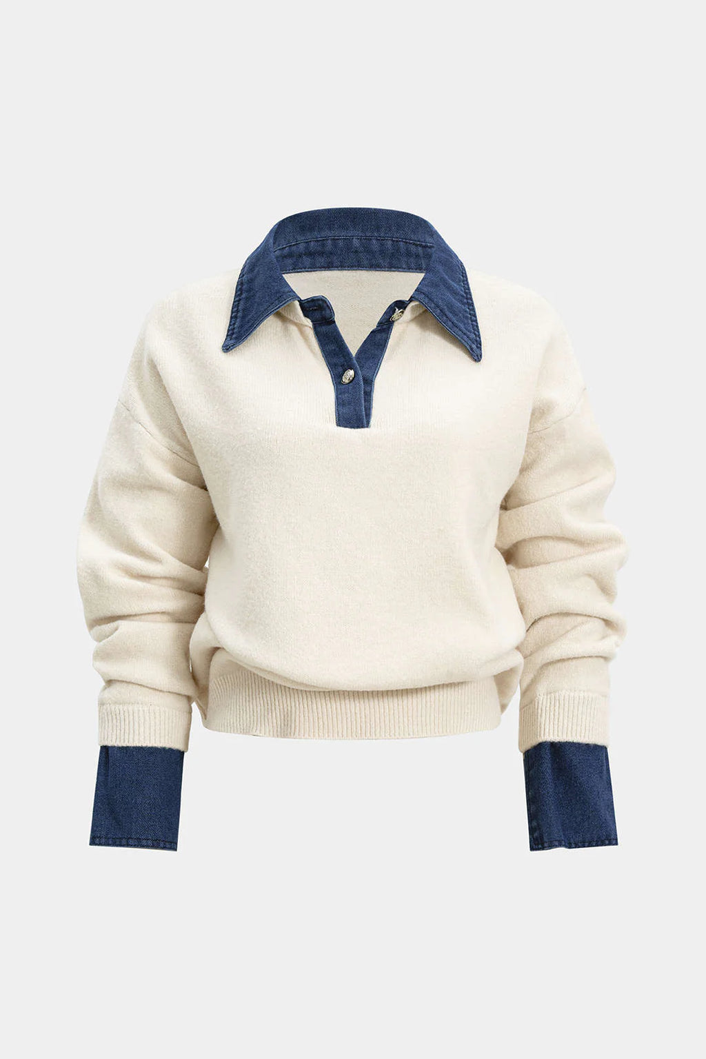 Pull patchwork à manches longues