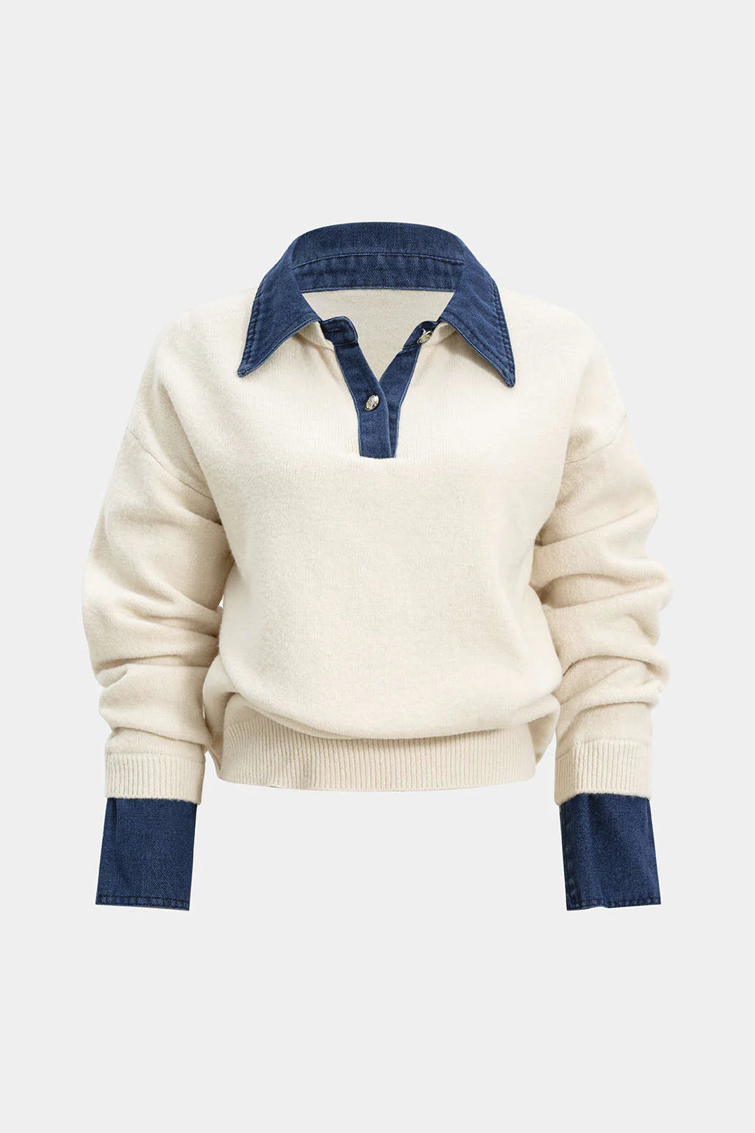 Pull patchwork à manches longues