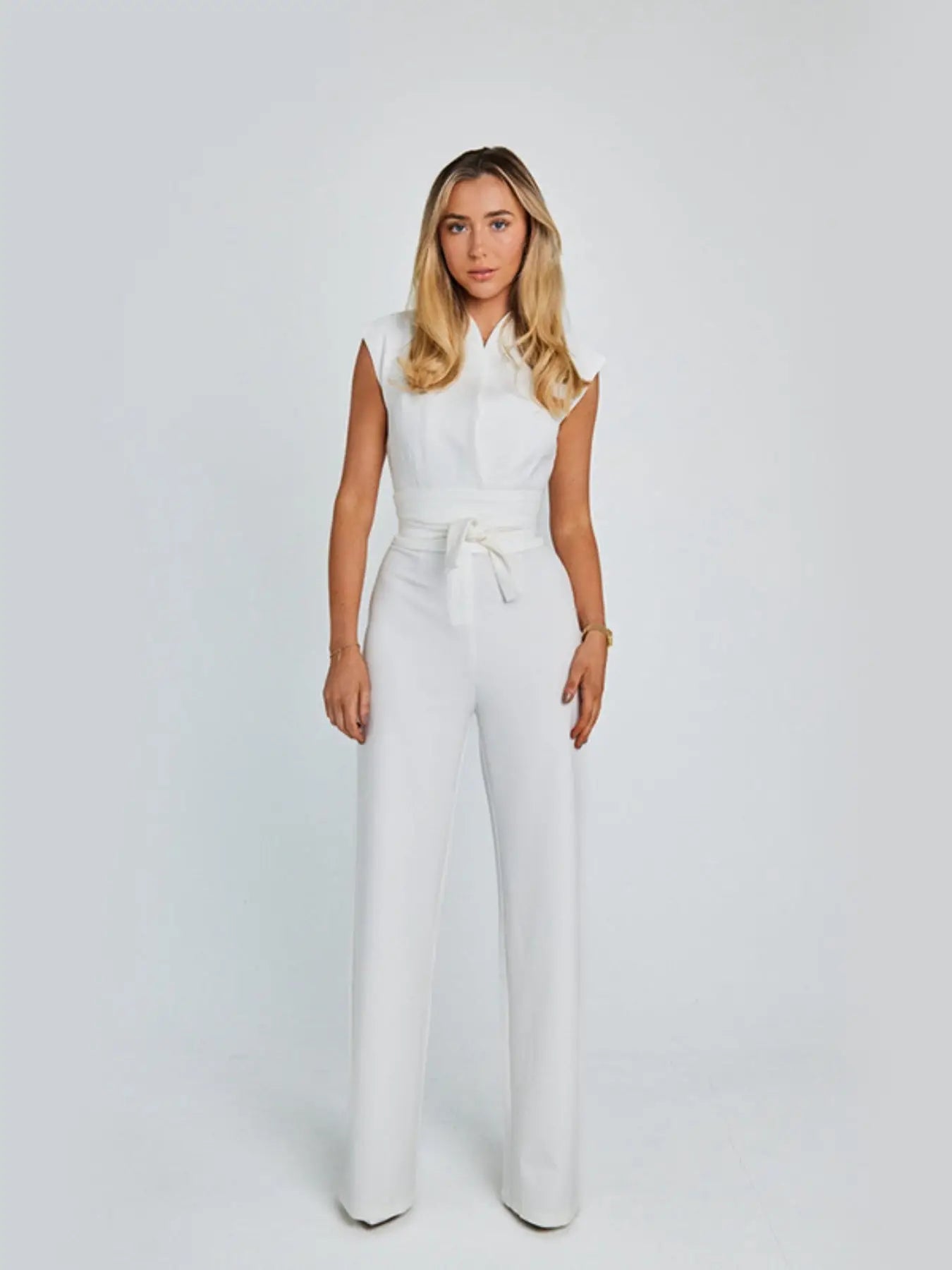 Combinaison Pantalon Taille Haute - Blanc / S - combi