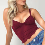 Crop Top Bretelles Twist Frontal - ComfySweet