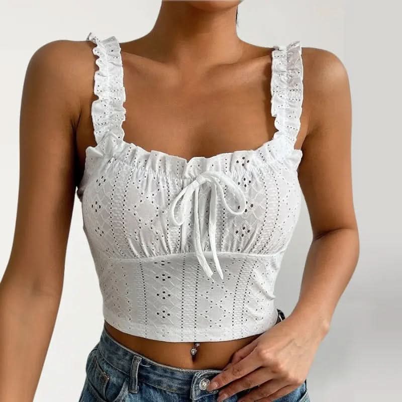 Crop Top Dentelle Ajourée Bohème - ComfySweet