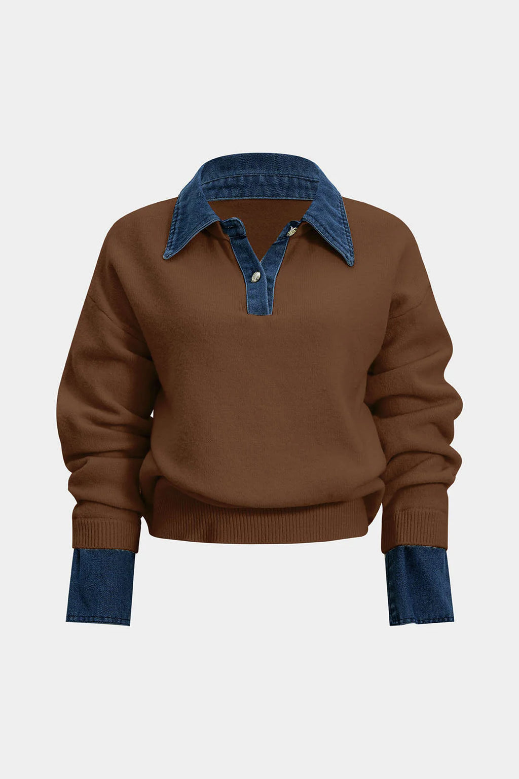 Pull patchwork à manches longues