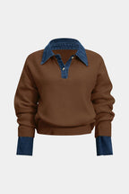 Pull patchwork à manches longues