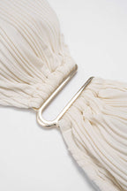 Bikini texturé à détail central métallique