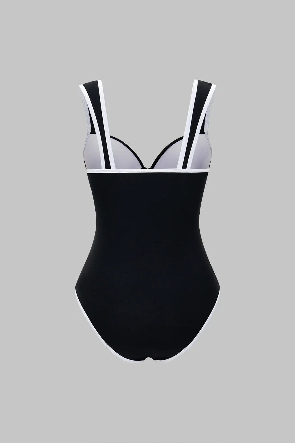 Maillot 1 pièce noir & blanc sculptant