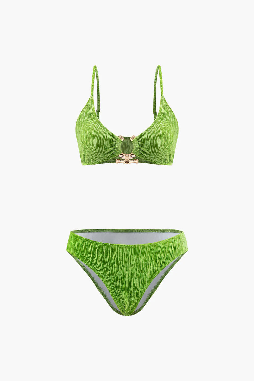 Ensemble bikini texturé avec jupe drapée