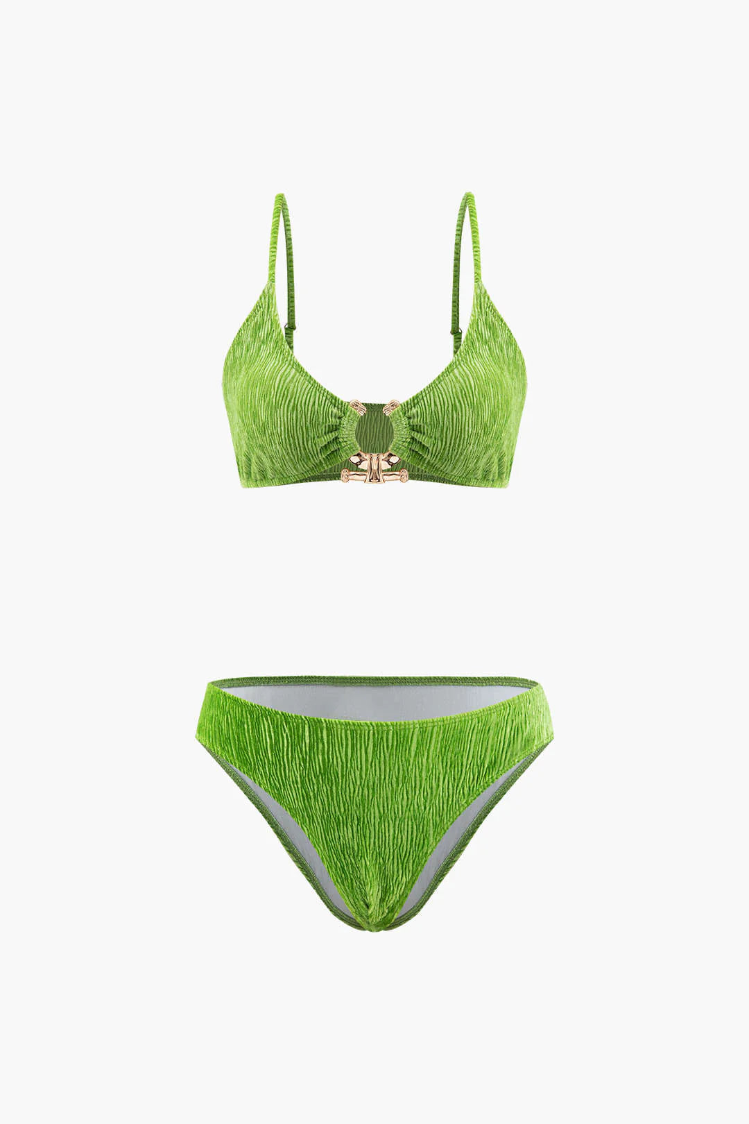 Ensemble bikini texturé avec jupe drapée