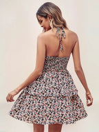 Élodie Robe Mini Halter Bohème - ComfySweet