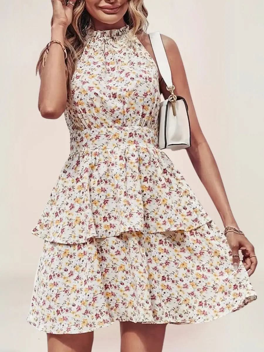 Élodie Robe Mini Halter Bohème - ComfySweet