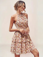 Élodie Robe Mini Halter Bohème - ComfySweet