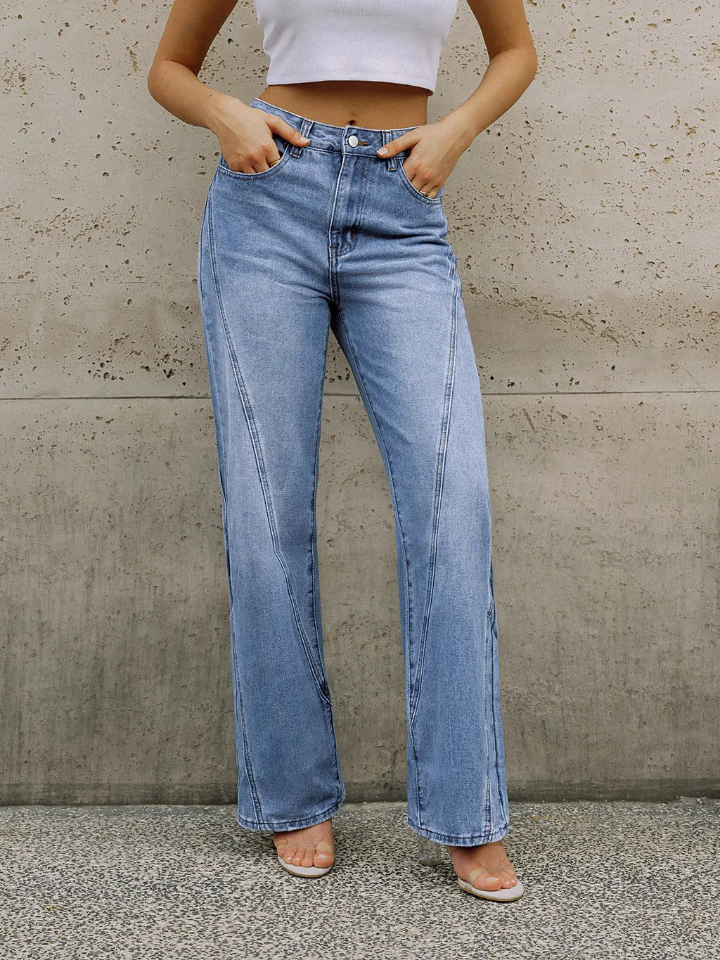 Jean Droit Casual taille haute - jean