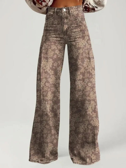 Jean Large Motifs Floral Vintage - ComfySweet
