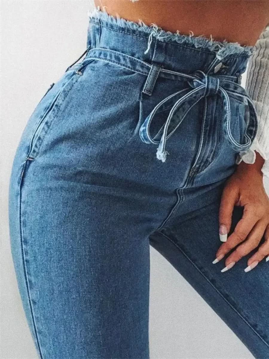 Jean Paperbag Taille Haute Ceinturé - ComfySweet