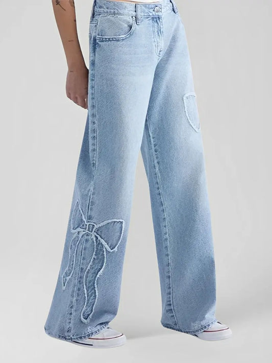 Jeans Baggy brodés papillon - ComfySweet