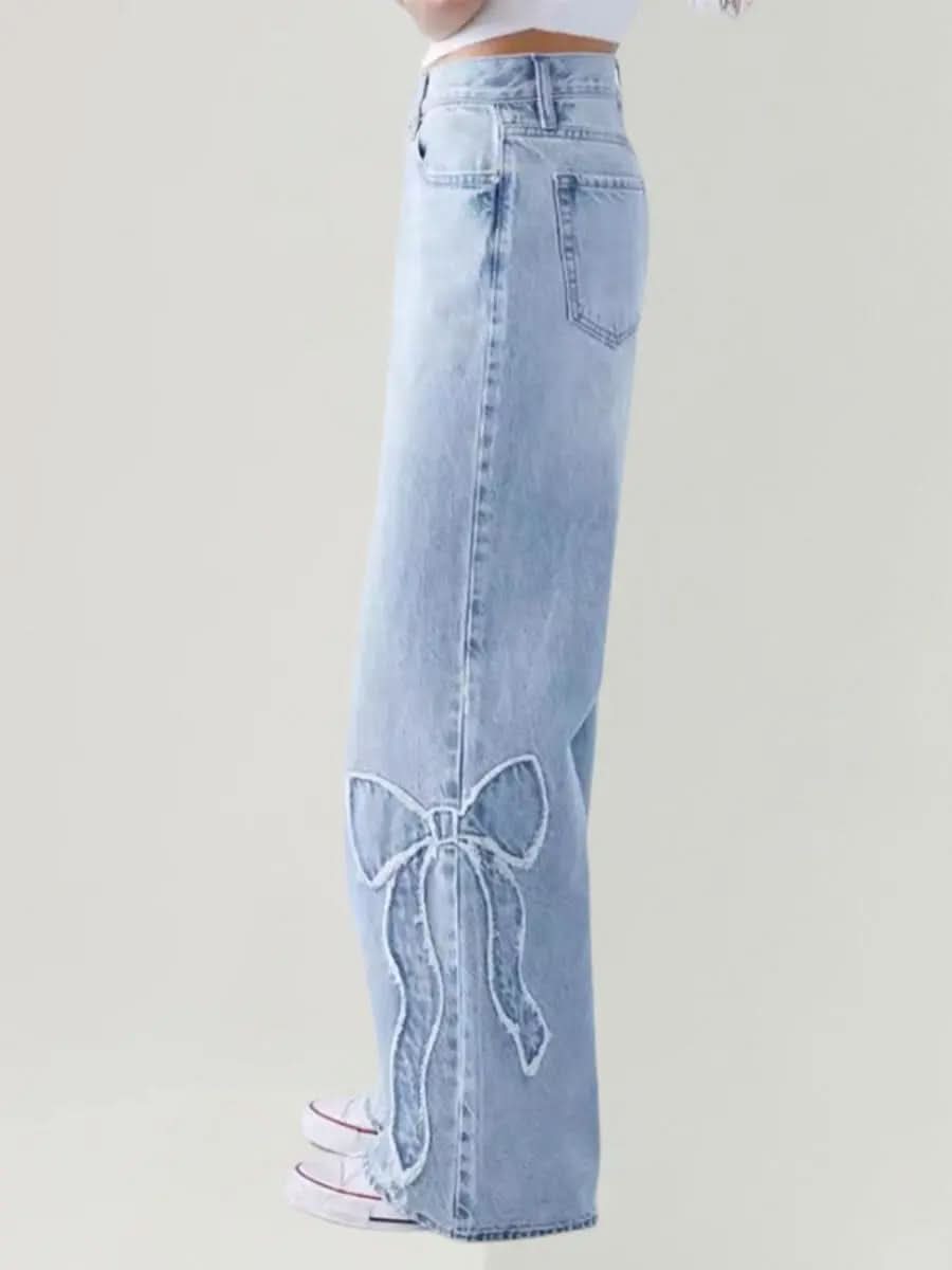 Jeans Baggy Brodés Papillon - ComfySweet
