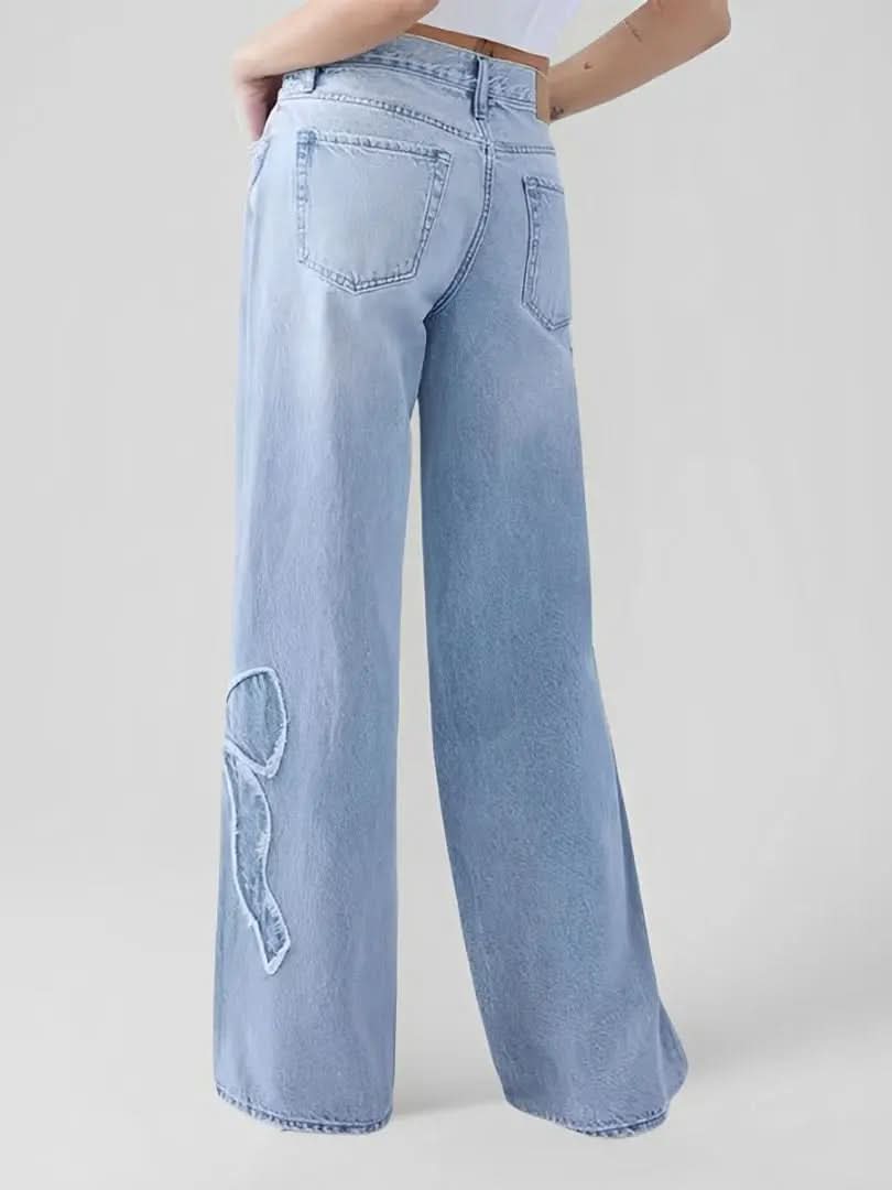 Jeans Baggy Brodés Papillon - ComfySweet