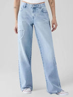 Jeans Baggy Brodés Papillon - ComfySweet