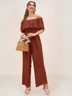 Levana Combinaison Bohème Bardot Fluide - ComfySweet