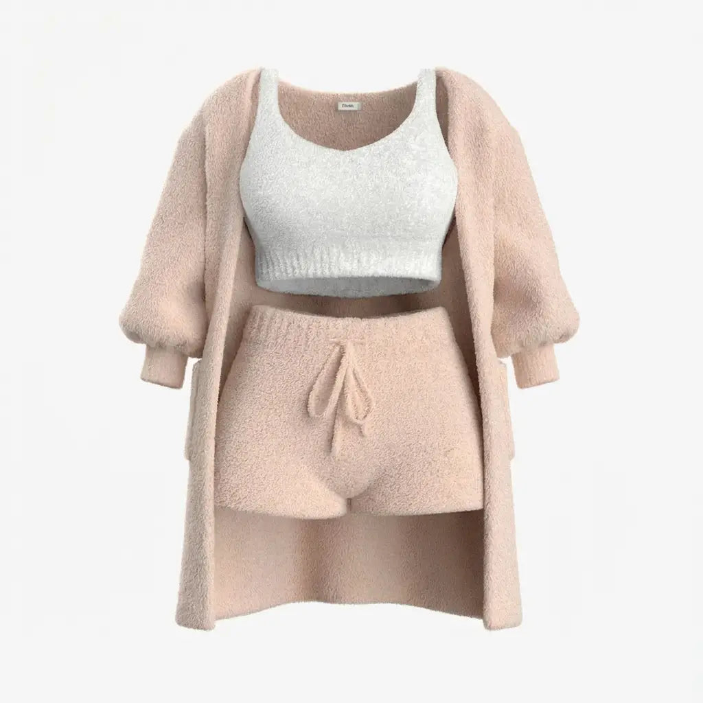 Lucia’s Set - Le Pyjama 3 Pièces - Brun / S - ensemble