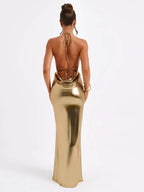 Natasha Robe Longue Métallisée - ComfySweet