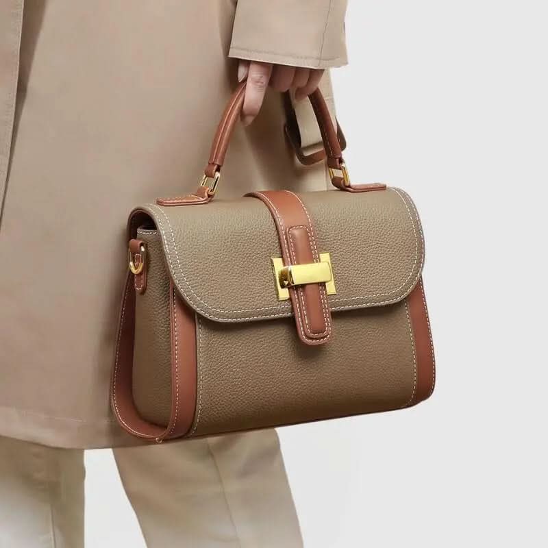 Oria Sac Cartable en Cuir Brun - ComfySweet